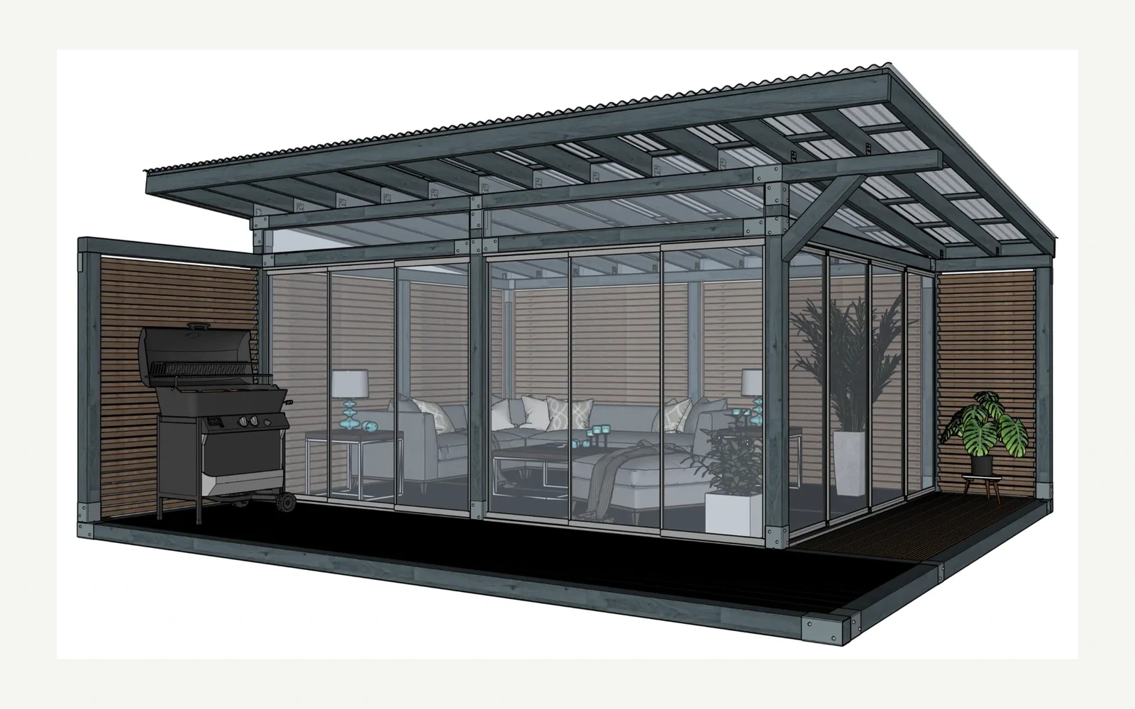 Garden Room, Prisma (dach falisty)